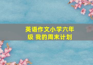 英语作文小学六年级 我的周末计划